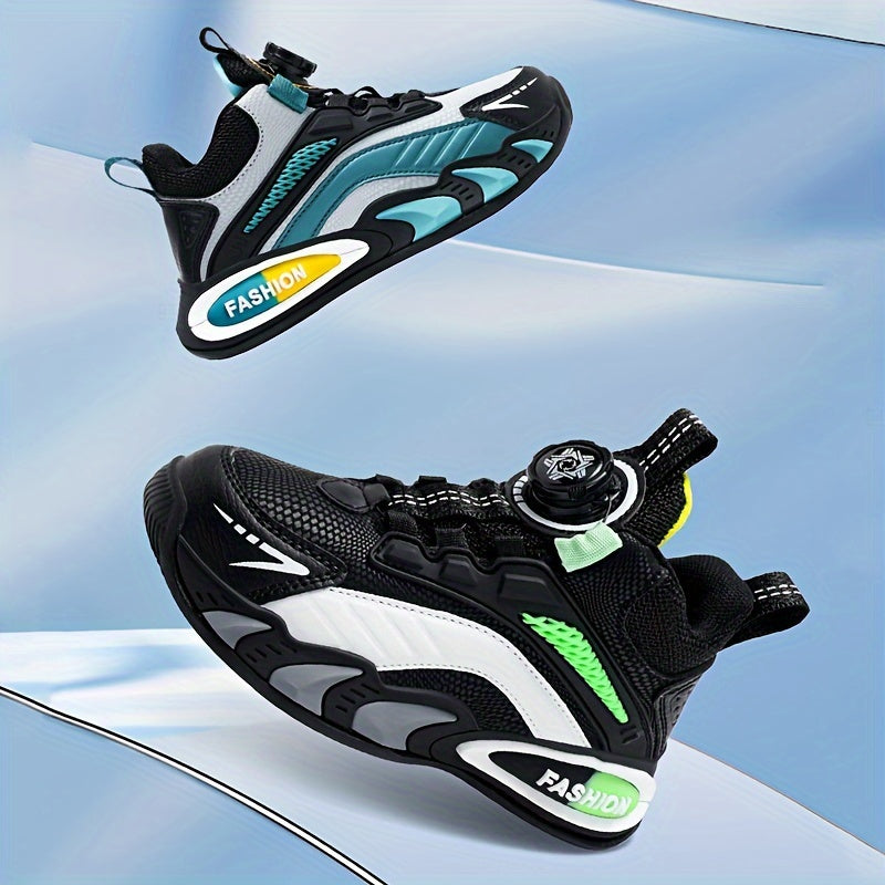 Unisex Kid's Basketball Shoes Rotating Buckle Sneakers