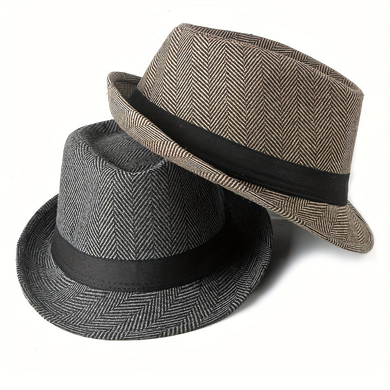 Stylish Men's Wide Brim Fedora with Sun Protection
