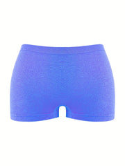 3pcs Solid Boyshort Panties Breathable Comfortable Intimates Panties