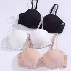 3pcs Lace Push Up Bras Comfy Balconette Bra
