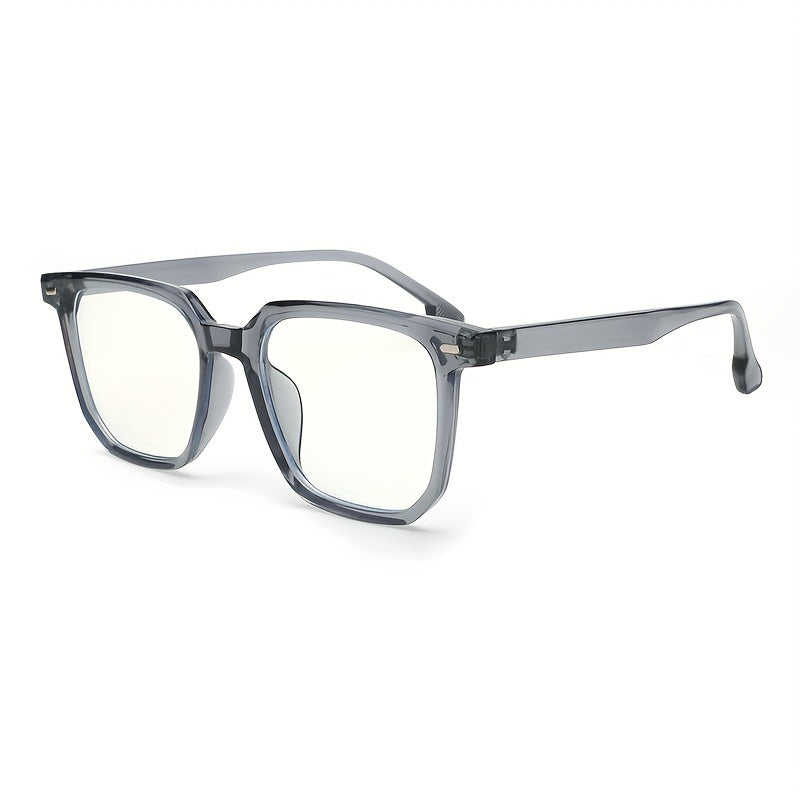 Men's Classic Square Frame Glasses Light Blocking Flat Mirror