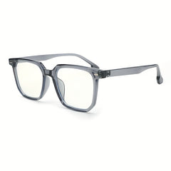 Men's Classic Square Frame Glasses Light Blocking Flat Mirror