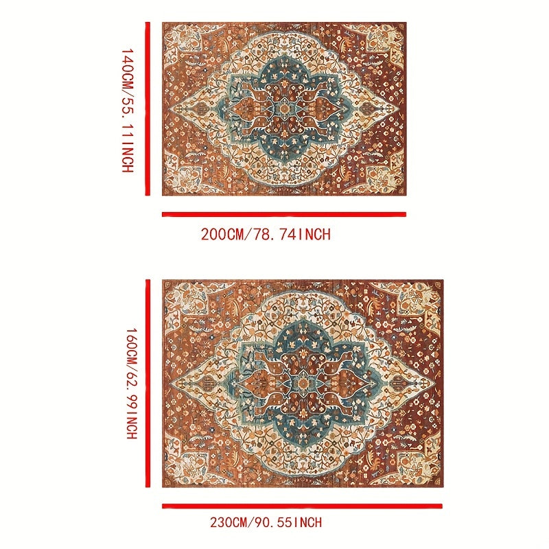 Bohemian Persian Style Cashmere Carpet Lightweight Washable Area Rug