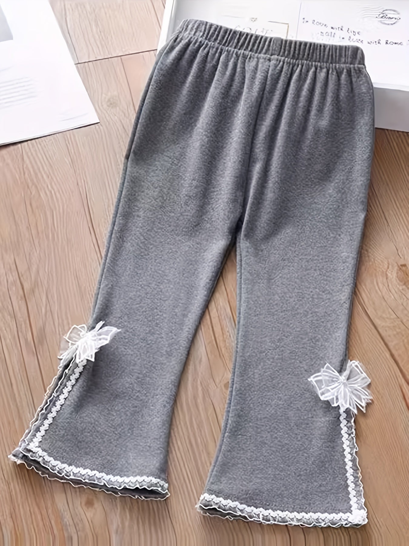 Girls' Split Edge Bell Bottom Pants for Spring and Autumn