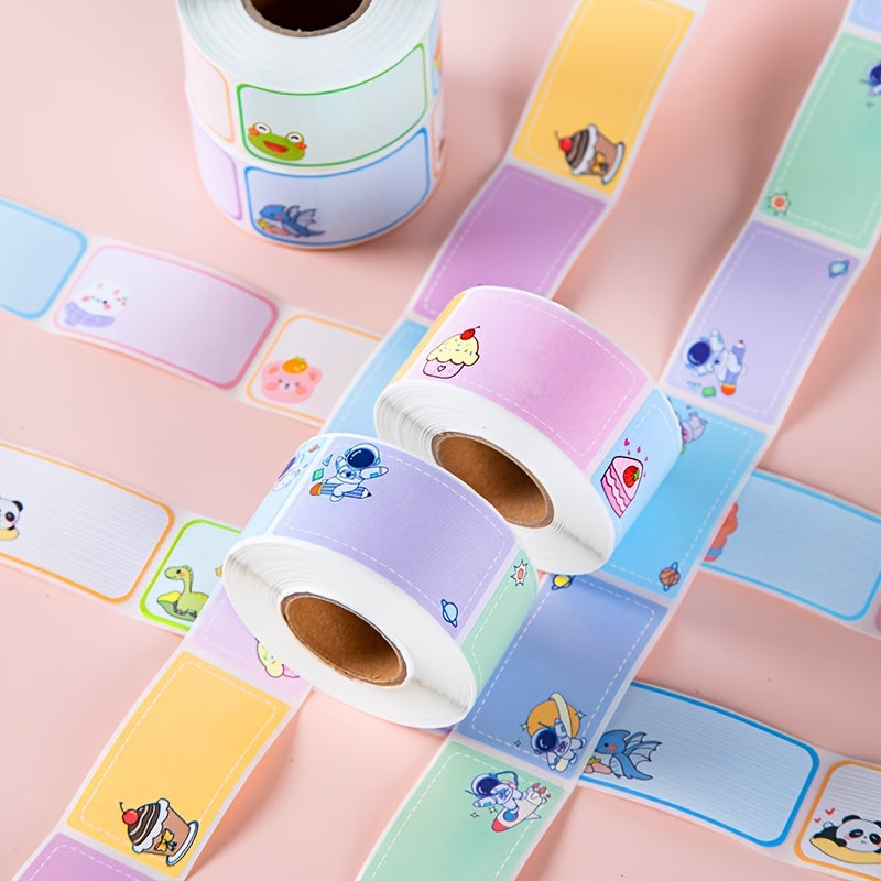 Cartoon Name Stickers Roll, Waterproof & Tear-resistant