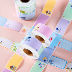 Cartoon Name Stickers Roll, Waterproof & Tear-resistant