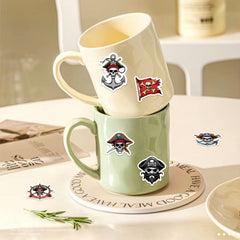 500 Pirate Stickers Roll Waterproof Vinyl Fun Skeleton Designs Party Favors