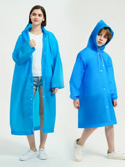 Thick PVC Waterproof Rain Pancho Hooded Raincoat
