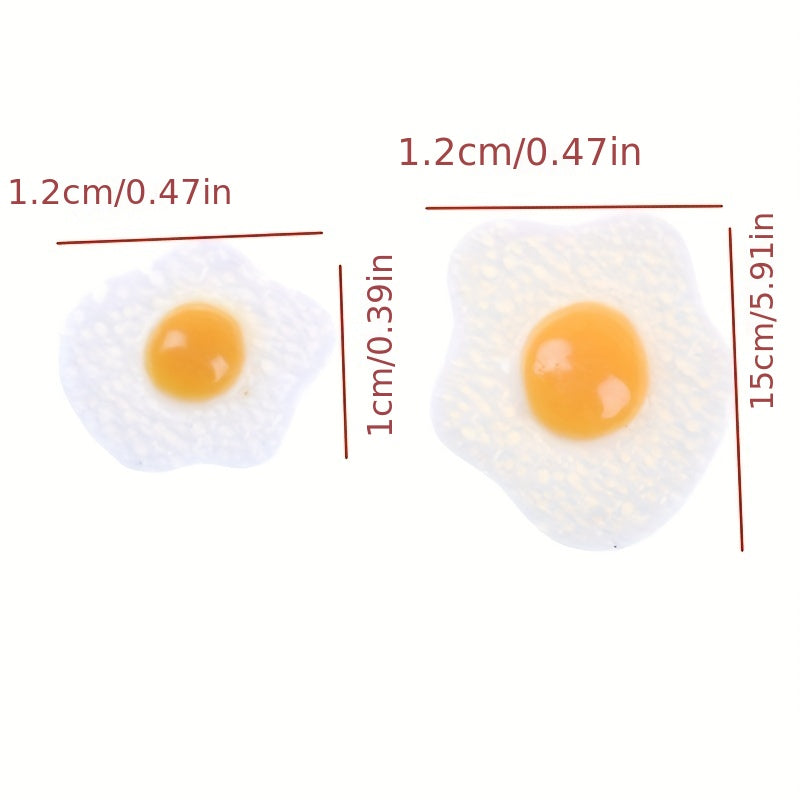 10pcs Dollhouse Resin Fried & Poached Eggs