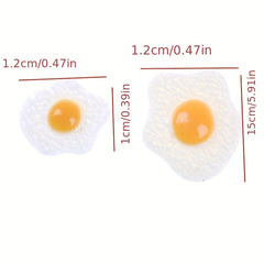10pcs Dollhouse Resin Fried & Poached Eggs