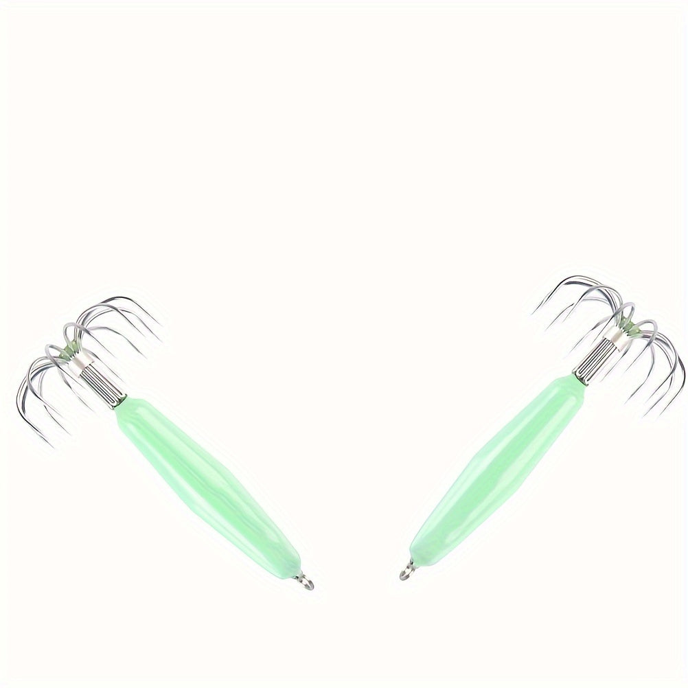 2pcs Barbless Squid Hook Stainless Steel Squid Jig Fishing Tackle
