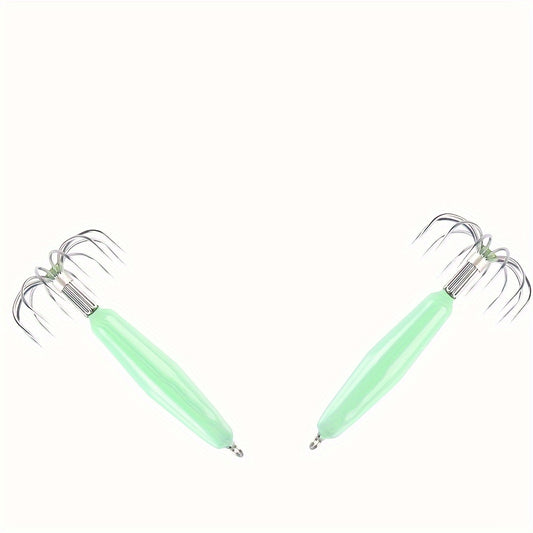 2pcs Barbless Squid Hook Stainless Steel Squid Jig Fishing Tackle