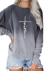 Block Letter Print Sweatshirt Long Sleeve Top
