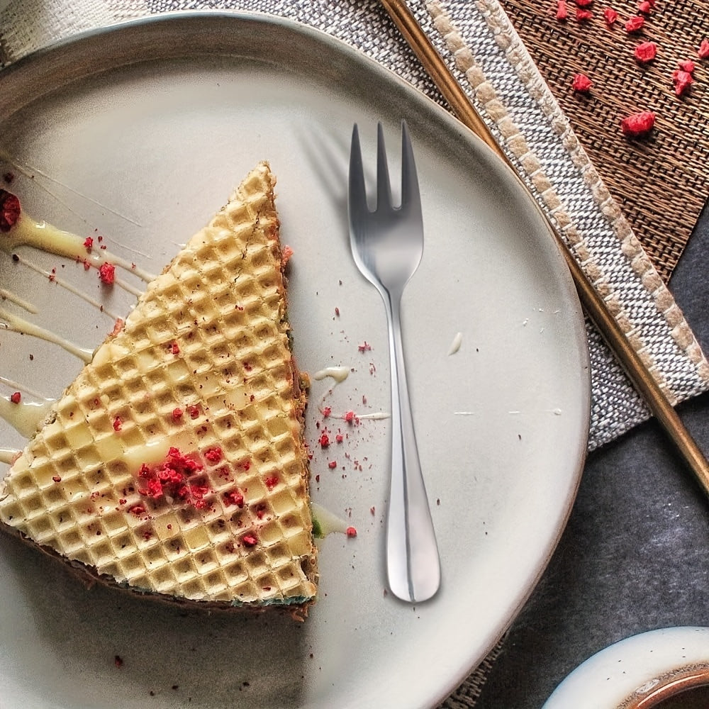 12PCS Small Appetizer Forks & Demitasse Spoons Stainless Steel Set