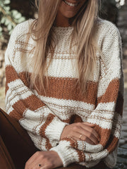 Striped Knitted Long Sleeve Pullover Jumper