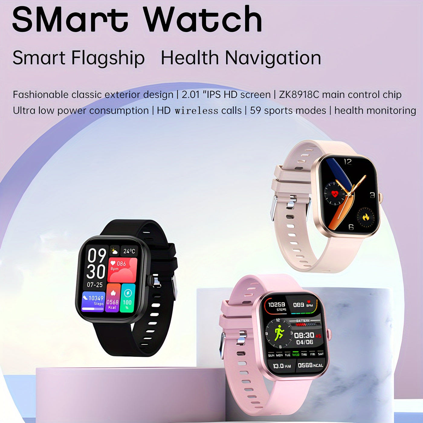 HD Touch Screen Smart Watch 100 Exercise Modes Pedometer