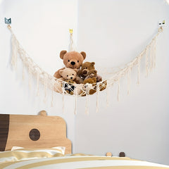 Boho Stuffed Animals Net Hammock Toy Storage Holder