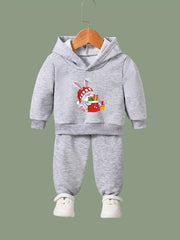 OERYUI 2pcs Christmas Bunny Hoodies Pants Set For Kids Spring Fall