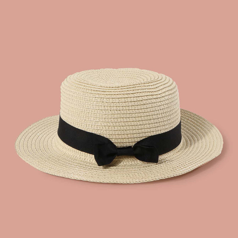 Bow Tie Straw Hat For Women Ladies Chinese Year Christmas For Her
