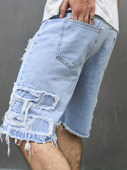 Men's Distressed Denim Shorts Casual Street Style Summer Wear
