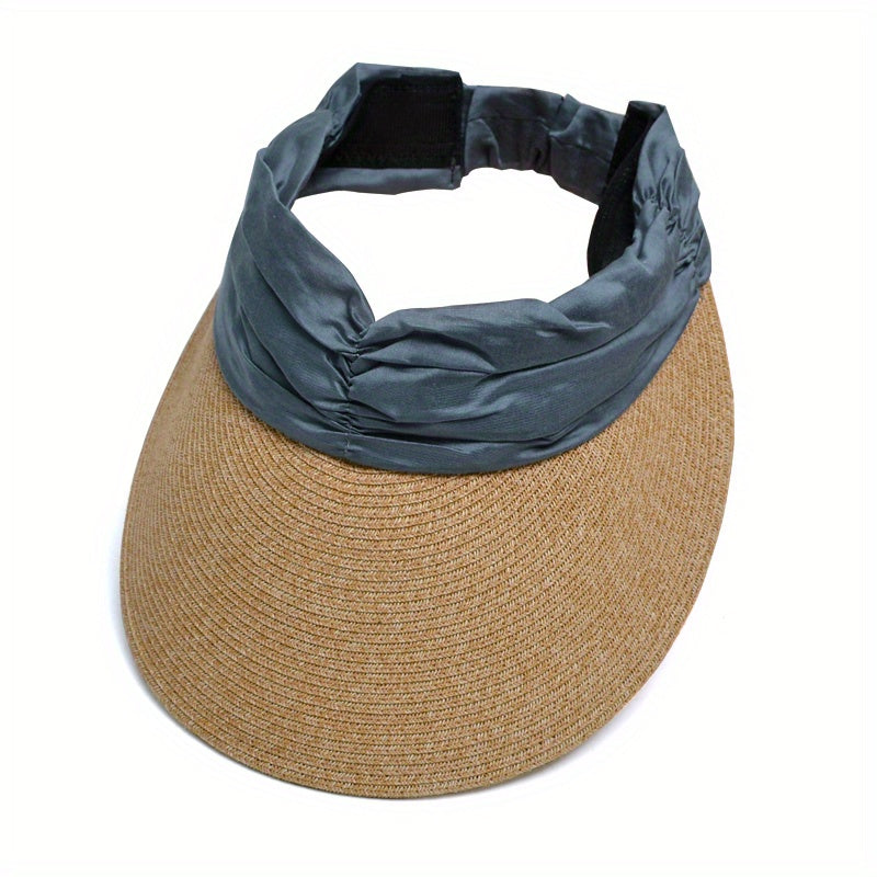 Beach Visors Wide Brim Sunshade Straw Hat Breathable Cycling Sun Hat