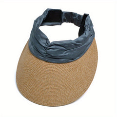 Beach Visors Wide Brim Sunshade Straw Hat Breathable Cycling Sun Hat