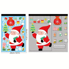 Christmas Decorations Snowman Elk Window Stickers Merry Christmas Window Clings