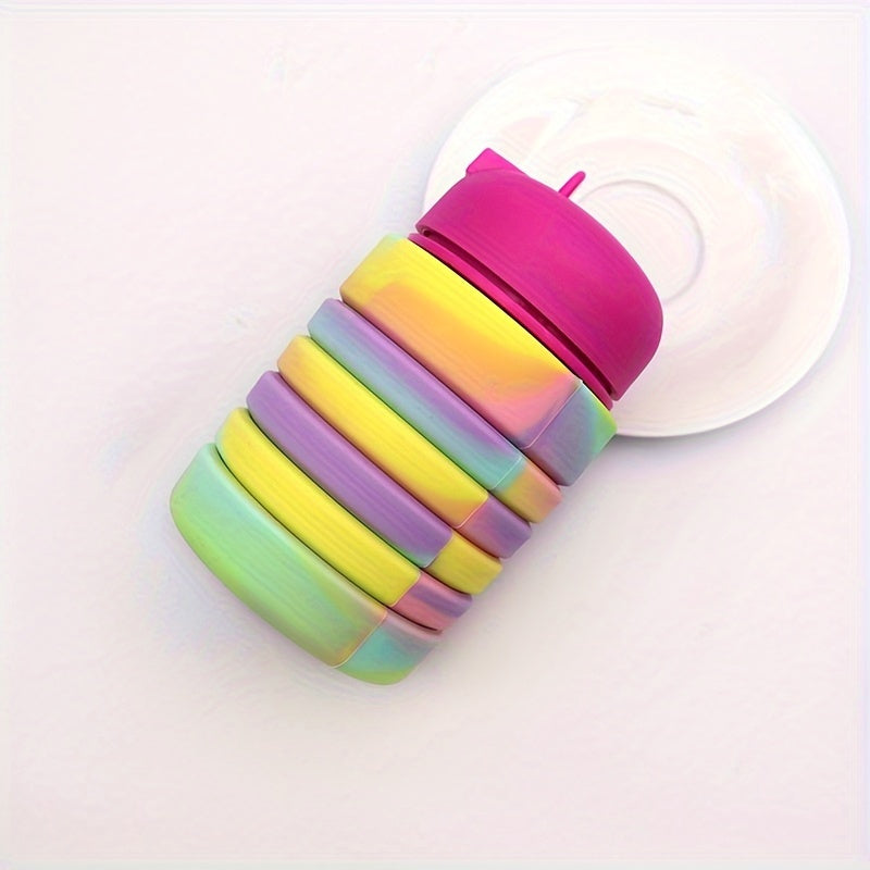 500ml Silicone Folding Water Cup Portable Camouflage Bottle