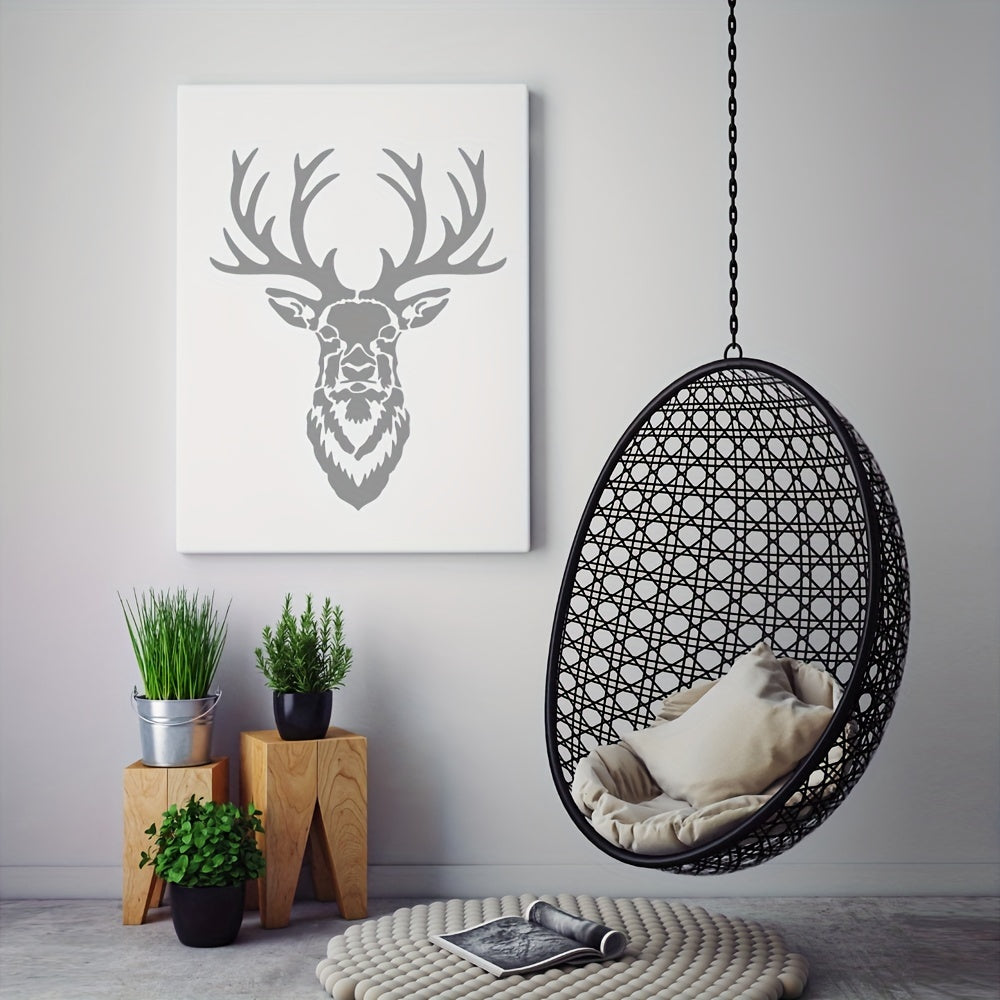 Forest Deer Stencil 11.8 Inches - Reusable Decorative Drawing Template