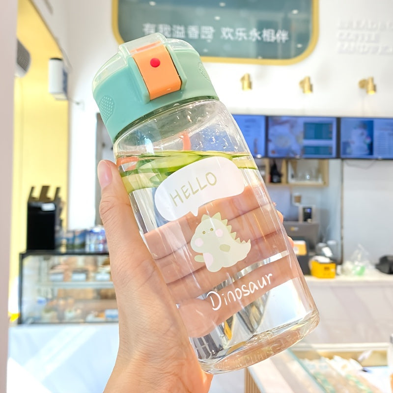 500ml Kids Cartoon Water Bottle with Straw