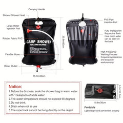 5 Gallon Solar Shower Bag - Heats Up To 45 C - Camping Hiking