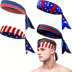 American Flag Hairband Sweatband for Yoga Running Unisex