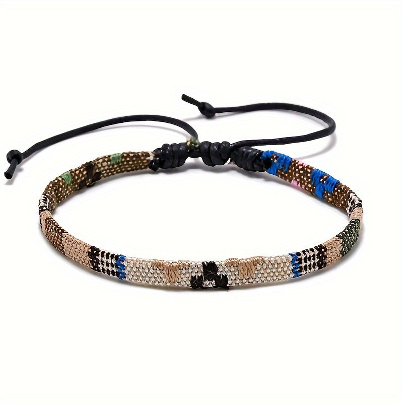 Adjustable Boho Style Braided Bracelet Outdoor Sports Wristband