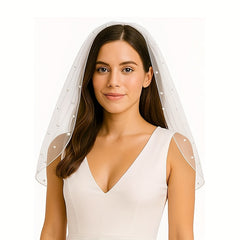 Pearl Bridal Veil with Pearl Accents for Weddings & Events
