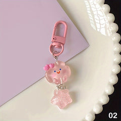 Cartoon Cloud Keychain Pendant for Car Keys Backpacks Wallets