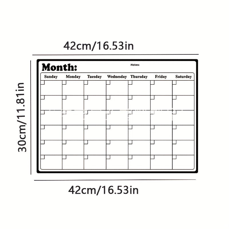 Dry Erase Fridge Magnetic Calendar PET Board | Refrigerator Magnetic Calendar