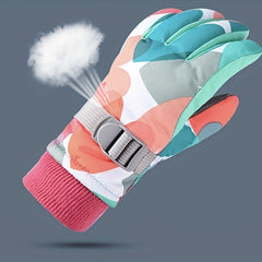 Children's Winter Skiing Gloves - Windproof and Waterproof