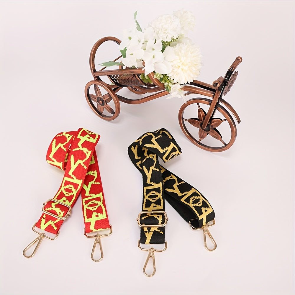 Letter Embroidery Wide Shoulder Strap for Crossbody Bag