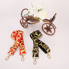 Letter Embroidery Wide Shoulder Strap for Crossbody Bag