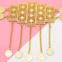 Bohemian Coin Pendant Tassel Waistband Hollow Out Metal Belly Chain