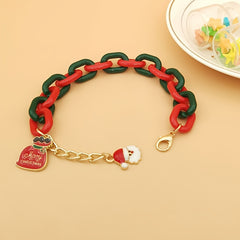 Christmas Bracelet Snowflake Elk Pendant Adjustable Chain Bracelet
