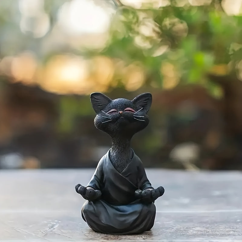 Yoga Cat Meditation Home Resin Decorative Craft Collectibles