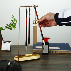 Father's Gift Wenge Holder Pen Hanging Calligraphy Brush Pen Hanger