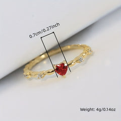 Heart Zircon Ring Romantic Decorative Accessories Holiday Party Gift