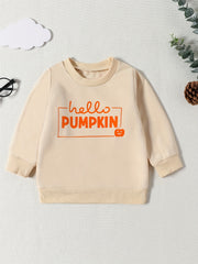 Baby Girl's Alphabet & Pumpkin Print Sweatshirt