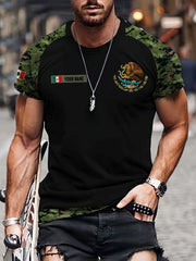 Eagle Pattern T shirt Men's Casual Street Style Stretch Round Neck Tee Shirt