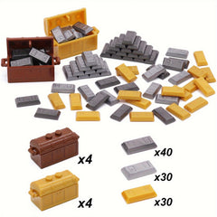 116pcs Pirate Treasure Building Set with Golden Brick Bars and Chest