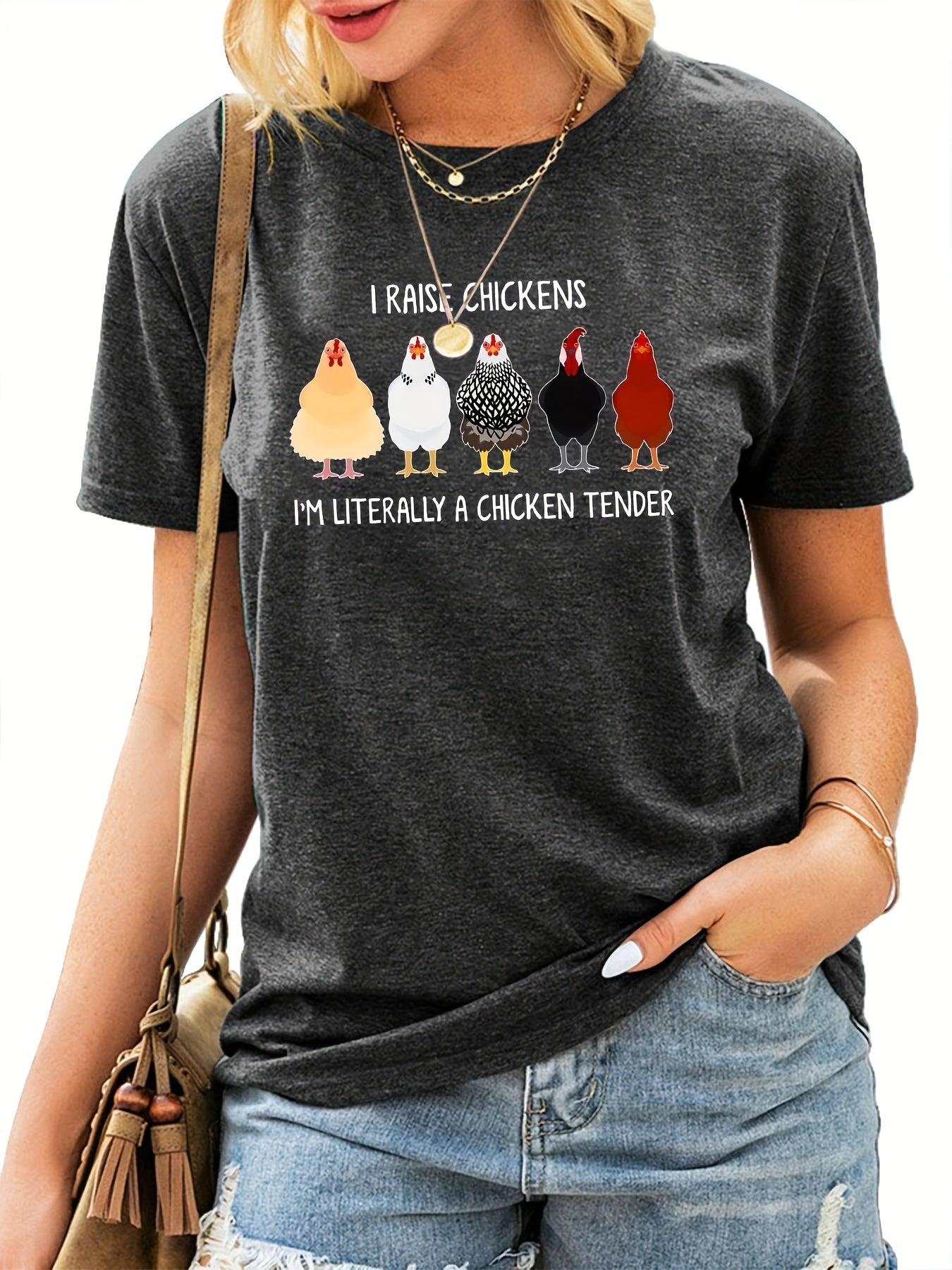 Chicken Graphic Sports T-shirt for Women