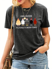 Chicken Graphic Sports T-shirt for Women