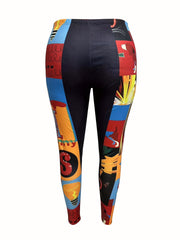 Colorblock Art Letter Print 2 Piece Set